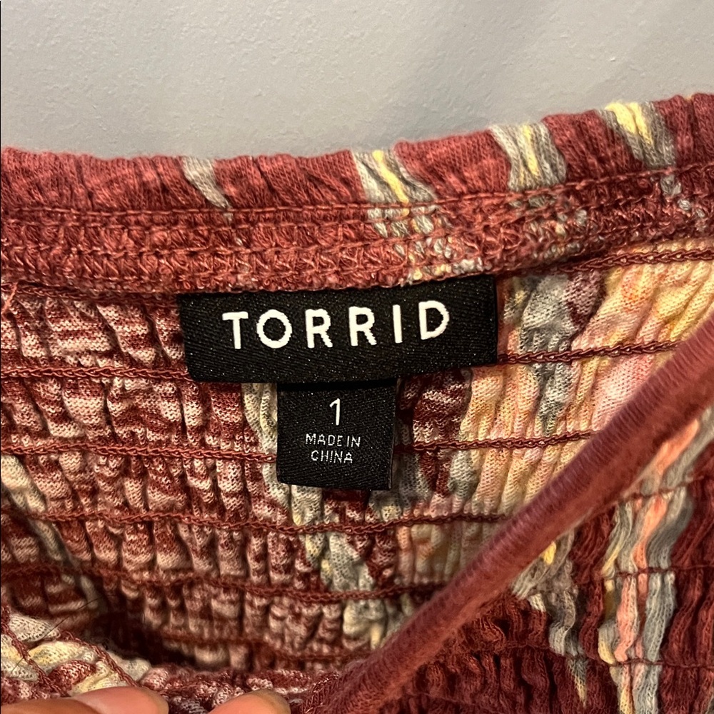 TORRID Floral Smocked Women's Top 1X - Picture 2 of 8